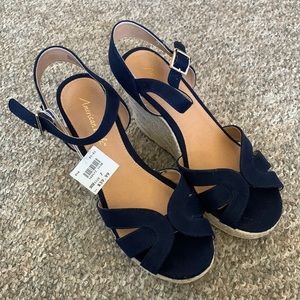 Navy Blue American Eagle Wedges